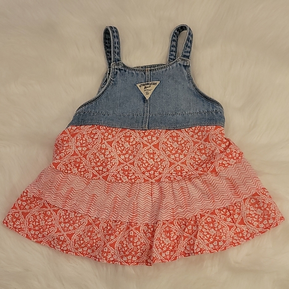 OshKosh B'gosh Jean/Floral Ruffled Dress - Picture 4 of 7